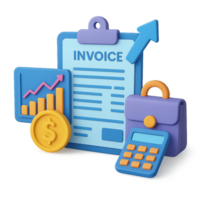 3D Invoice Visualization for Simple Financial Compositions png