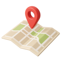 3D Map Locator Design with Pin on Simple Layout for Navigation png