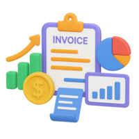 3D Invoice Visualization with Charts and Graphs for Simple Analysis png