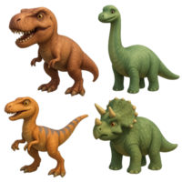 3D Rendered Dinosaurs for Display in Colorful and Engaging Design png