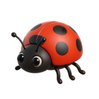 Cute 3D Ladybug Character with Simple Design for Creative Projects png