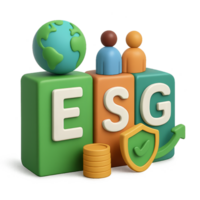3D Elements for ESG Concepts in Simple Composition png