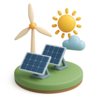Simple 3D Design of Clean Energy Concepts with Solar and Wind Power png