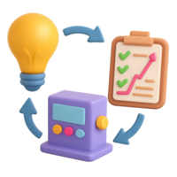 Innovative Prototype Visualization Concept with Light Bulb and Checklists png
