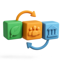 3D Elements for ESG Concepts Featuring Simple Composition Design png