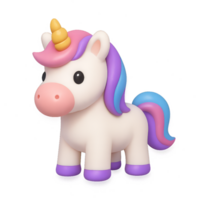 Cute 3D Render of a Simple Unicorn Character for Kids' Projects png