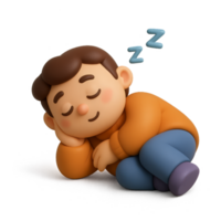 Cute 3D Character Taking a Nap in a Relaxing Scene png