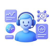 Futuristic AI Interface with Human Avatar and Data Visualizations png