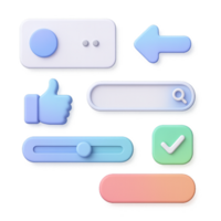 Simple 3D UI Elements for Enhanced User Experience in Design png