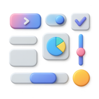 3D UI UX Elements for Simple Web and App Design Projects png