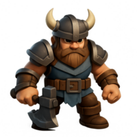 3D Game Character Design of a Simple Warrior with Axe png