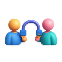 Simple 3D Visualization of Connection Between Two Abstract Figures png