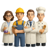 3D Characters of Experts in Various Professions for Creative Projects png