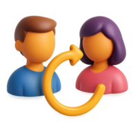 3D Visualization of Simple Connection Between Two Characters png