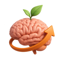 Visual Representation of Brain Growth and Anti-Aging Concept png