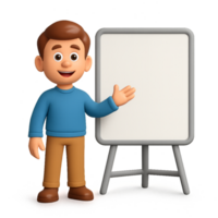 3D Character Presentation with Blank Display for Easy Composition png