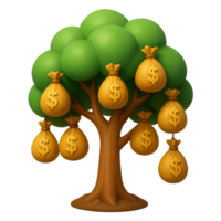 Money Tree Symbolizing Abundance and Prosperity in a Simple Design png