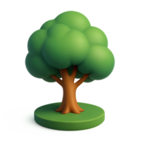 Simple 3D Tree Model in a Circular Base for Visual Composition png