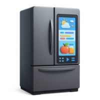 Modern Smart Fridge with Touchscreen Display and Simple Interface png