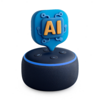 Simple 3D AI Speaker Design with Technology Elements for Visual Projects png