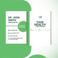 Modern Medical Doctor Business Card Design Clean Healthcare Template vector