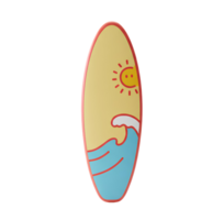 Surfboard cutout with shadow isolated on transparent background ideal for wave riding visuals and coastal sport branding png