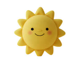 sun with cute face pillow. bright yellow sun pillow with cute smiling face to signify the coming of summer isolated. sun cushion with glasses top view flat lay png