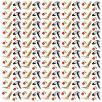 woodpecker, owl with fruit as a pattern background vector