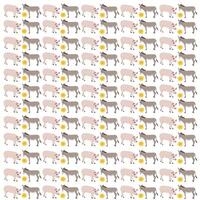 donkey, pig with fruit as a pattern background vector