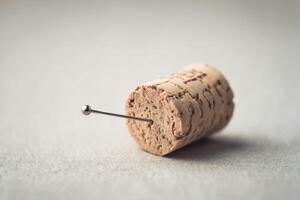 A cork with a pin sticking out of it photo