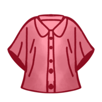 A pink shirt with a collar and buttons png