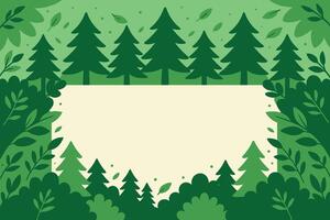 Green Forest Frame with Trees and Leaves vector