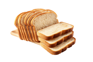 Overhead View of Sliced Bread on Clear Background png