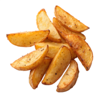 Crispy Potato Wedges with Spices on Transparent Background png