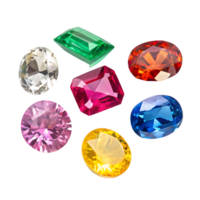 Collection of Colorful Gemstones on Transparent Background png