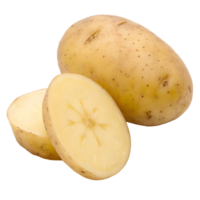 Whole and Sliced Yellow Potatoes on Transparent Background png