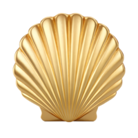 A luxurious golden scallop shell isolated on a transparent background this image is perfect for designs related to the ocean sea beach summer luxury wealth and opulence png