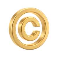 3D Render of a Golden Copyright Symbol A Luxurious and Shiny Golden C in a Circle Perfect for Legal and Business Concepts png