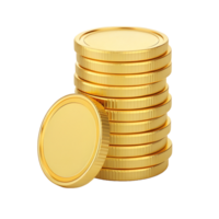 A stack of shiny golden coins sits on a plain background This image is perfect for illustrating wealth finance investment or success The coins are detailed and realistic png