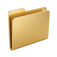 A luxurious golden folder icon represents digital storage organization a 3D render of a high value file folder perfect for business and technology concepts png