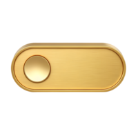 Elegant Golden Toggle Switch Button Design Element for Website or App Interface Gold Texture Oval Shape Modern Technology png