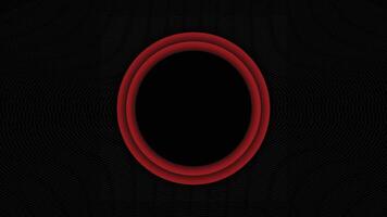 Abstract Red Circle on Black Patterned Background vector
