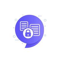 document protection icon, data security design vector