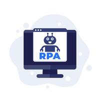 RPA icon, Robotic process automation vector