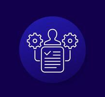 project manager icon, line design vector