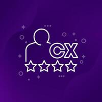 CX, Customer experience line icon, vector