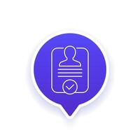 Account verified, KYC line icon vector
