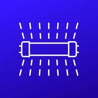 UV C lamp icon, germicidal Ultraviolet-C light line vector