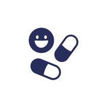 antidepressant pills icon on white vector