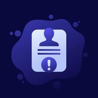 KYC verification failed icon, design vector